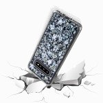 Wholesale Galaxy S10+ (Plus) Luxury Glitter Dried Natural Flower Petal Clear Hybrid Case (Silver Pearl)